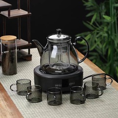 Light luxury small glass electric tea kettle kettle household tea kettle steaming dual-use tea kettle all-in-one tea stove set