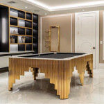 意式轻奢不锈钢标准型台球桌奢华高端酒店娱乐会所时尚设计桌球桌