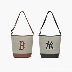 MLBバケツバッグ24新型斜め女子高級夏秋百合カップル通勤キャンバスシンプルレトロショルダーバッグ