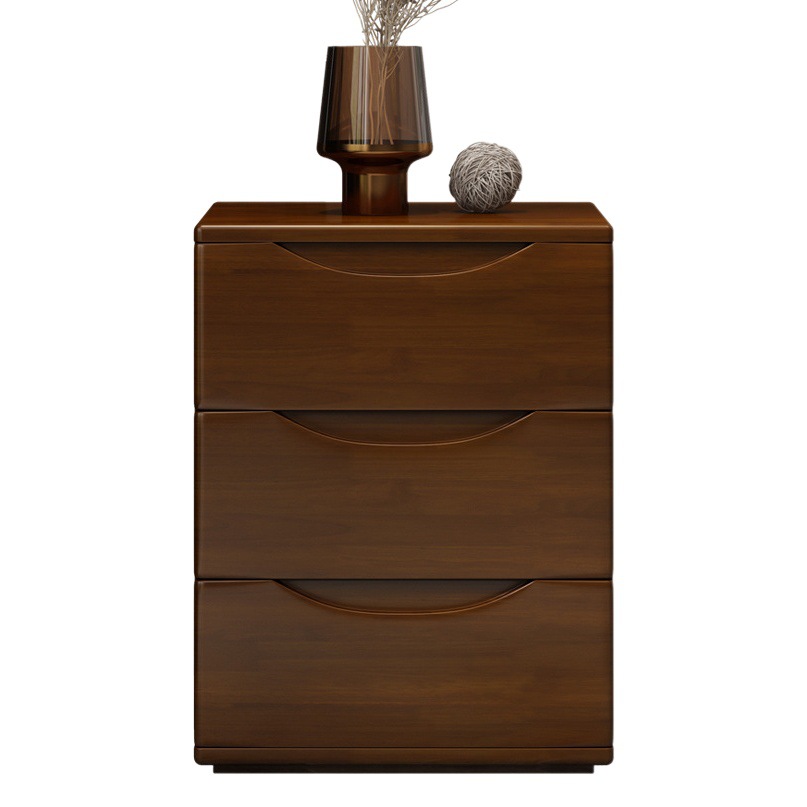 Mesa de noche de madera maciza de 3 cajones estante de almacenamiento moderno simple Armario de almacenamiento de dormitorio de madera nórdica mini armario pequeño