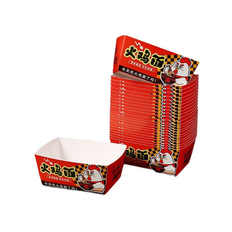 Caja de paquete de fideos de pavo sin plegables en stock para puestos de bocadillos para llevar Caja de fideos de pavo coreana Caja de cartón desechable image 6