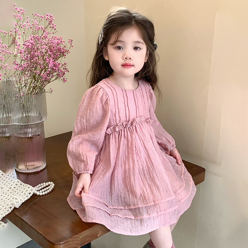 女童连衣裙春装2025新款儿童裙子女宝宝公主裙春季小女孩长袖裙潮
