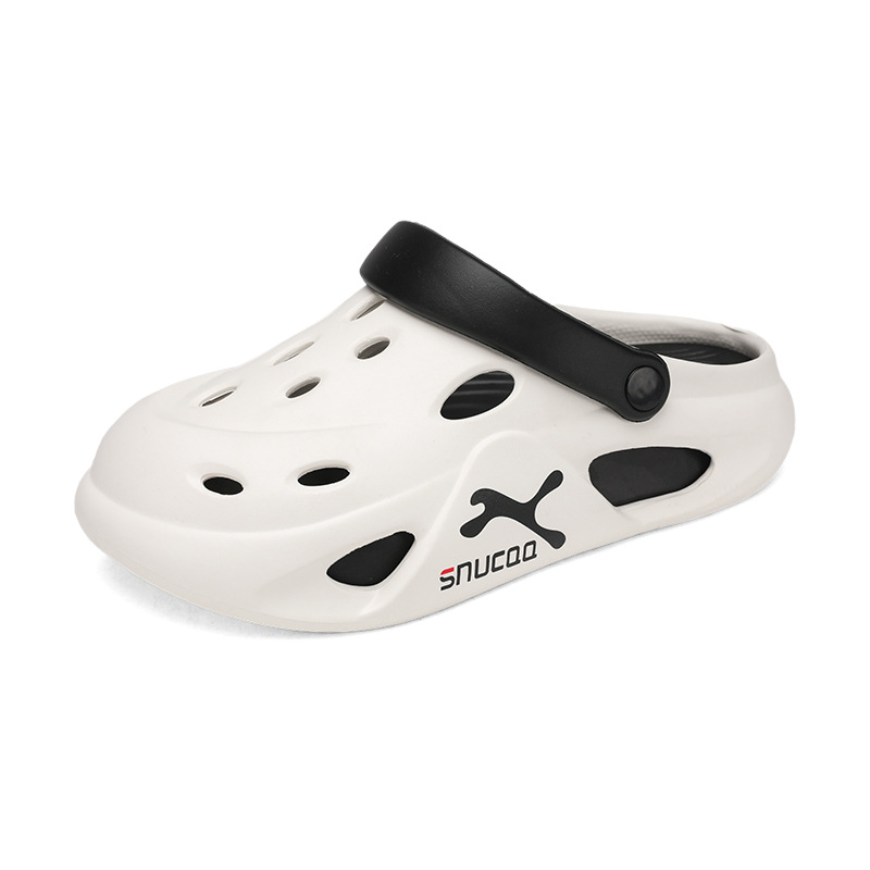 Verano al aire libre suela gruesa antideslizante pisando mierda zapatos con agujeros comercio exterior para hombres moda de gran tamaño playa de doble uso sandalias y zapatillas Baotou