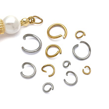 18K金不锈钢开口圈保色连接环DIY饰品配件炉内真空电镀项链连接圈