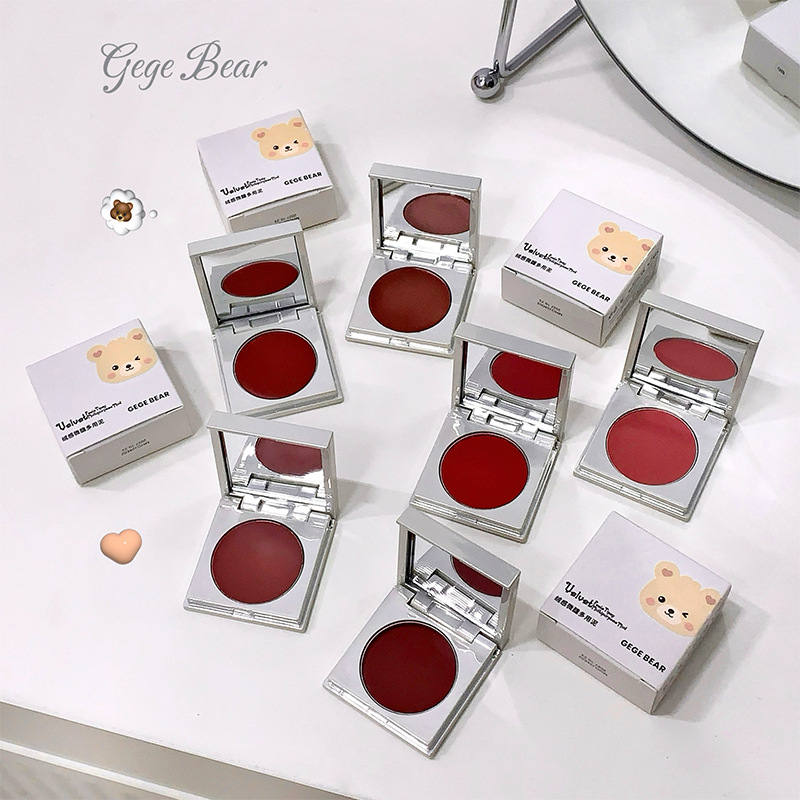 Gege bear veludo sensación de ligeridad multipropósito barro natural maquillaje desnudo multipropósito blush monocromático blanqueamiento maquillaje barato