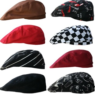 Hotel chef coffee Western food waiter work cap beret forward cap men and women
