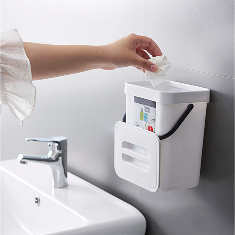 Wall-Mounted Disinfectant Bucket Trash Can Kitchen Bedroom Plastic Trash Can Cross-Border Sourcing Amazon Hot Seller