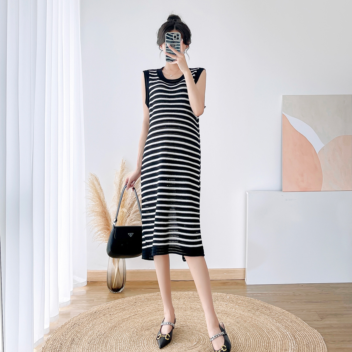 검은 줄무늬 정사이즈