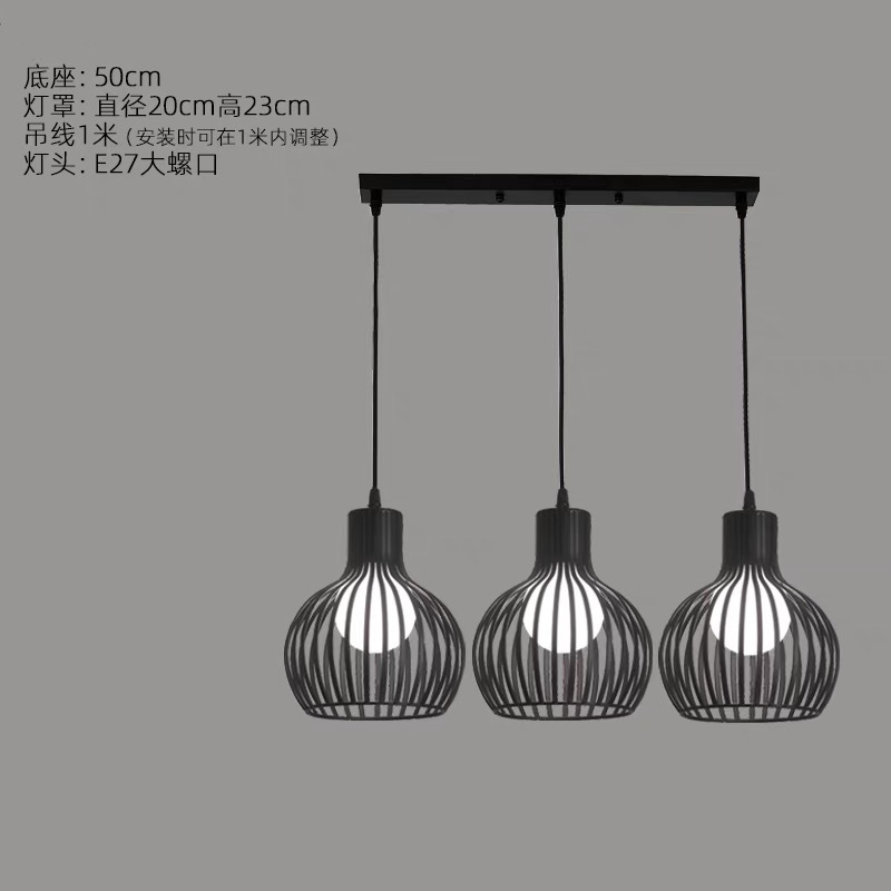 Araña de comedor, barra de bar simple moderna de tres cabezas, mesa de comedor creativa, dormitorio, personalidad, sala de estar, comedor, iluminación nórdica atmosférica