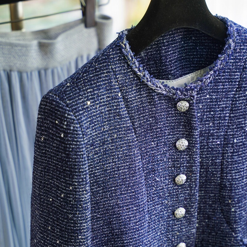 Sequin Tweed Short Jacket for Women Autumn 903 #