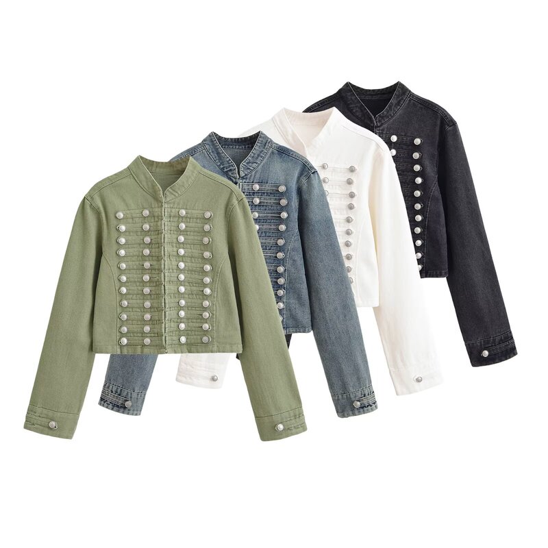 Pb&Za Wholesale Spring and Summer New Women's Clothing Retro Slim Fit Versatile Denim Napoleon Short Jacket 0695074 Pb&Za Wholesale Spring and Summer New Women's Clothing Retro Slim Fit Versatile Denim Napoleon Short Jacket 0695074