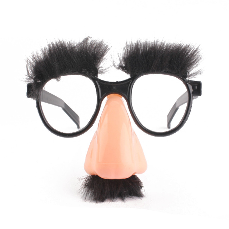 Gafas de barba de nariz grande de Halloween, gafas divertidas, vello de la nariz, maquillaje de cejas, accesorios divertidos y engañosos