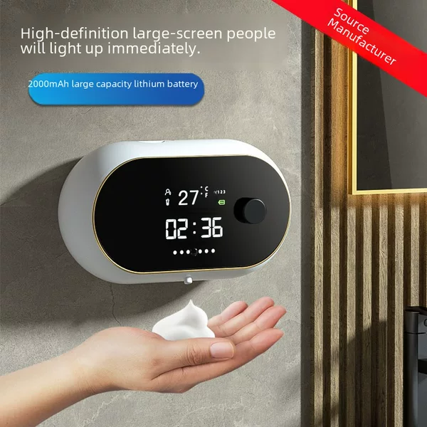 W2 Hongya Intelligent Automatic Foam Mobile Phone Washing Induction Soap Dispenser Electric Hand Sanitizer Machine Wall-Mounted USB Charging