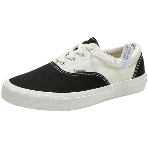New color-blocked lace-up canvas shoes for men, trendy and versatile student sneakers, casual shoes for couples, low-top rubber shoes wholesale