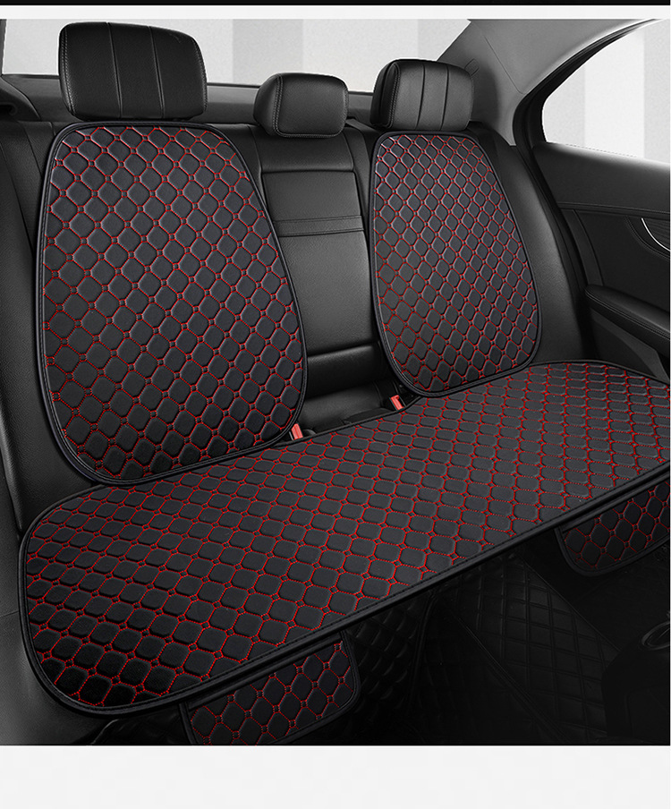 Car seat cushion nano-leather quilted embroidered diamond five-seat universal seat cushion three-piece single four-season cushion manufacturers wholesale