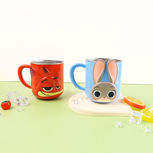 Disney Kidsren's Water Cup Anti-Fall Household Stainless Steel Drinking Cup Kindergarten Baby Milk Cup with Scale