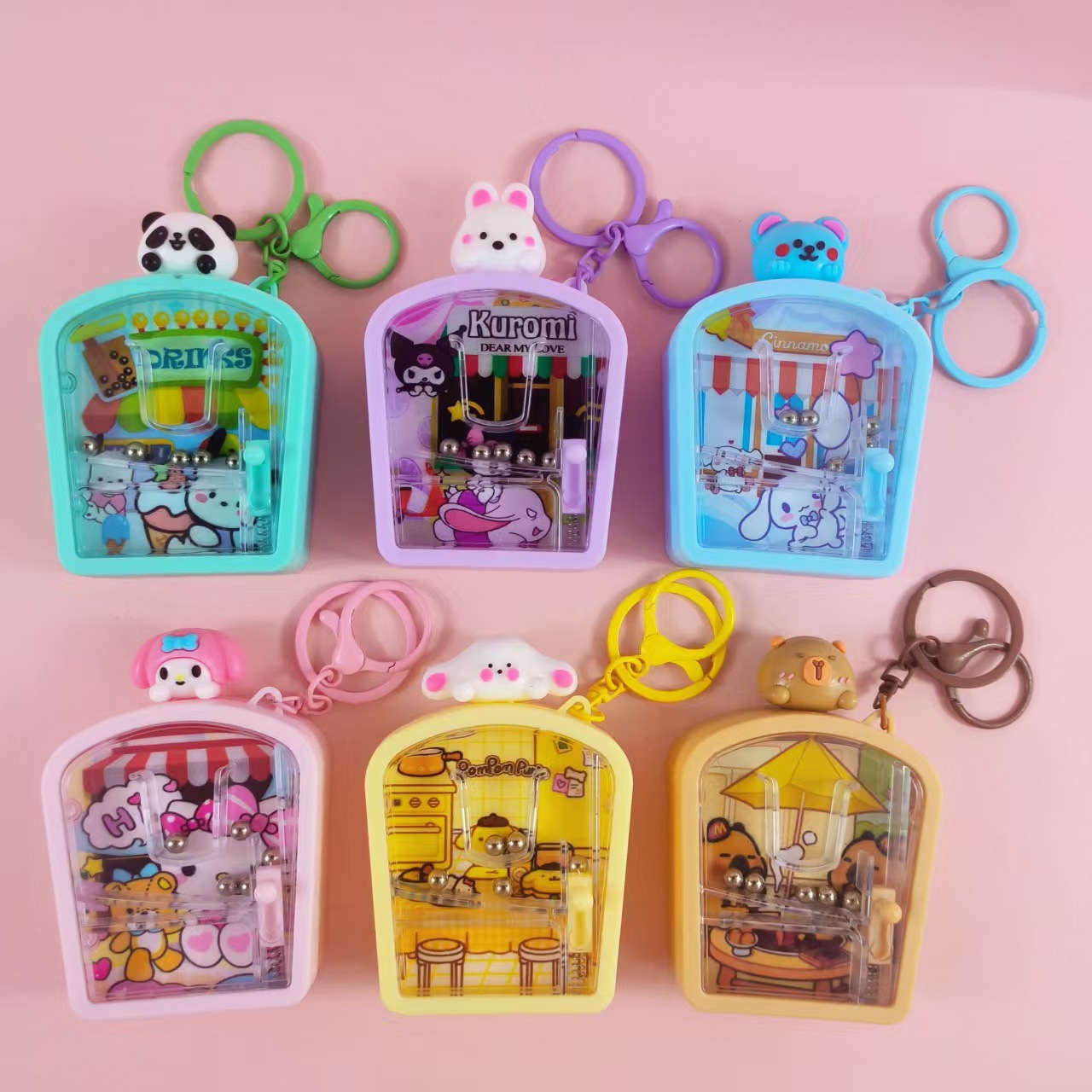 Juegos de dibujos animados divertidos máquina de martillo desprimir mochila colgante creativo pequeño regalo para estudiantes colgante llavero