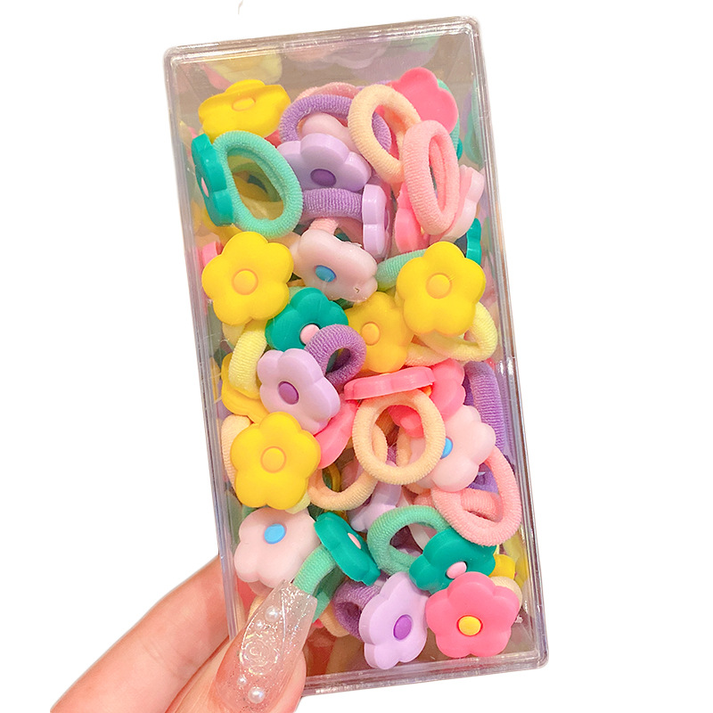 Las bandas de goma para niños no dañan el cabello, anillo de toalla de dibujos animados para bebés, alta elasticidad, cuerda para atar el cabello para niñas, banda de goma para bebés