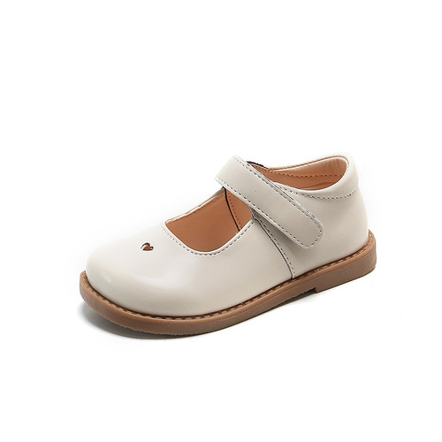 2024 Autumn New Arrival Girls' Leather Shoes: British-style Little Leather Shoes with Hollowed-Out Design, Princess-inspired Kids' Single-layer Shoes in Preppy College Style