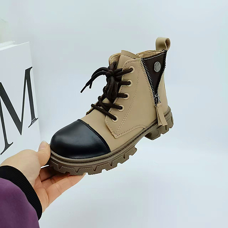 2025 red pequeña fragancia de algodón otoño y invierno debe botas cortas niños de moda universal botas de caballero botas Martin