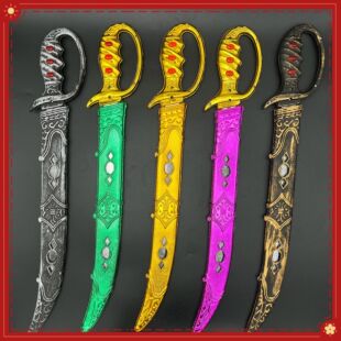 In stock extra large plastic color electroplating machete broadsword 14 general knife weapon props scenic spot toy plastic sword