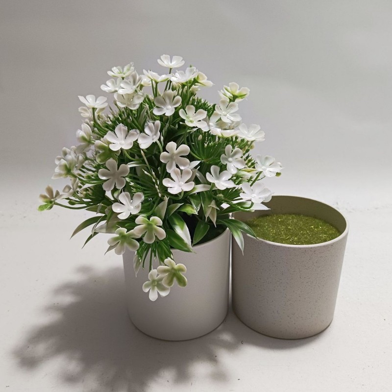 Amazon 模擬小さな鉢植え装飾品ホーム小さなユーカリ竹の葉デスクトップ装飾造花プラスチック小さな新鮮な|undefined