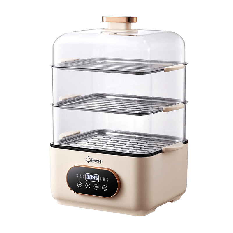 Vaporera eléctrica para uso doméstico, vaporización y cocción inteligentes todo en uno, multifuncional, de gran capacidad, bandeja de vapor de acero inoxidable, vaporera de varias capas para cocinar hot pot.