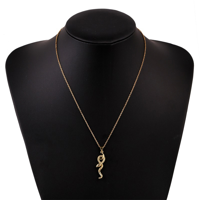 copper moon snake necklace