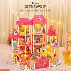 女の子の別荘のおもちゃのままごとのシリーズは家の家具の女の子の誕生日の贈り物のセットの王女の城をつづり合わせます。