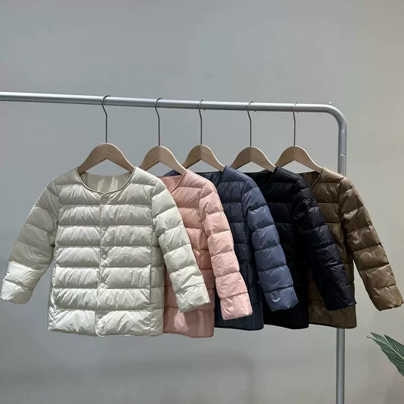 2024秋冬新款儿童羽绒内胆轻薄男童亲子保暖无领女童羽绒服内穿潮