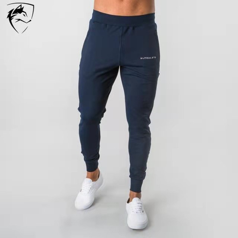 New Wolf King Amazon Sports Casual Men's Long Pants Outdoor Fitness Cotton Slim Fit Sports Pants Fitness Pants Dropshipping