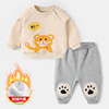 Children's warm sweatshirt, trousers for early age for boys, set girl's to go out, 0-3 years
