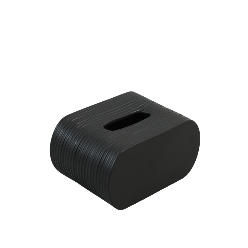 Ins caja de toallas de cerámica blanca y negra simple decoración de alta calidad moderna mesa de té casera caja de dibujo decoración de mesa
