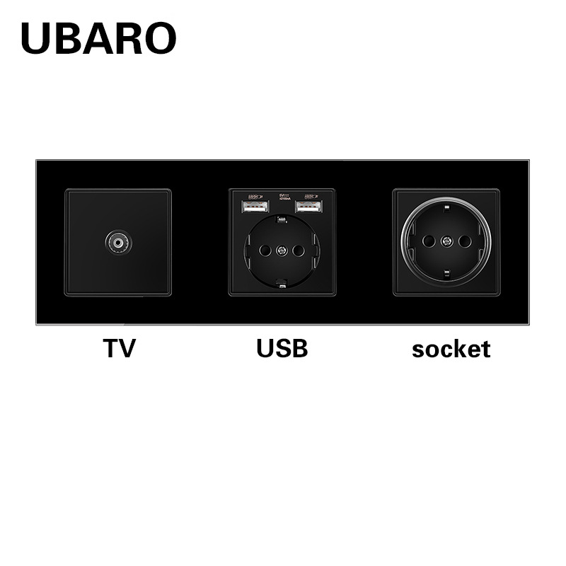 258 TV-USB 소켓-블랙