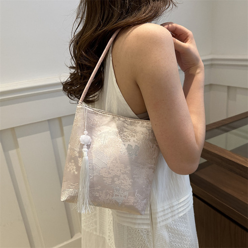 Modern Chinese-style national style retro women's 2024 summer new casual top-handle bag fashion simple single shoulder crossbody bag