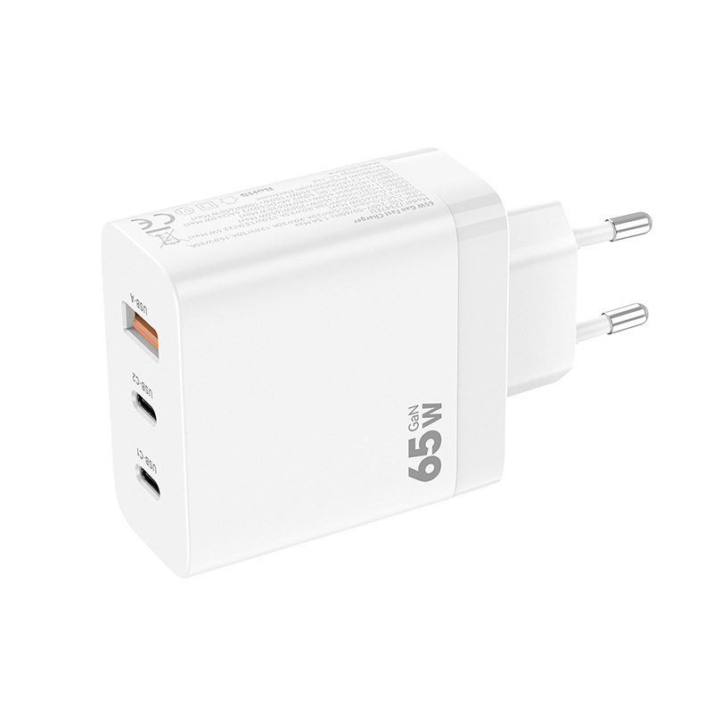 GaN65W氮化镓手机充电器认证PD充电头2C1A私模美欧英规多口快充头|undefined