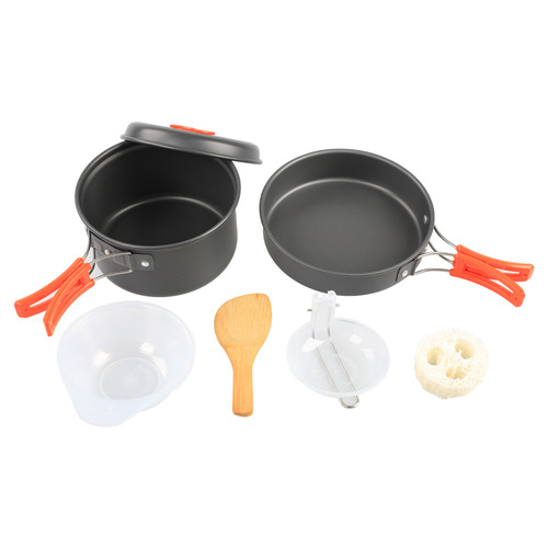 Cross-border special supply of outdoor picnic pot set for 1-2 people, portable combination DS200 pot set, picnic and camping pot set