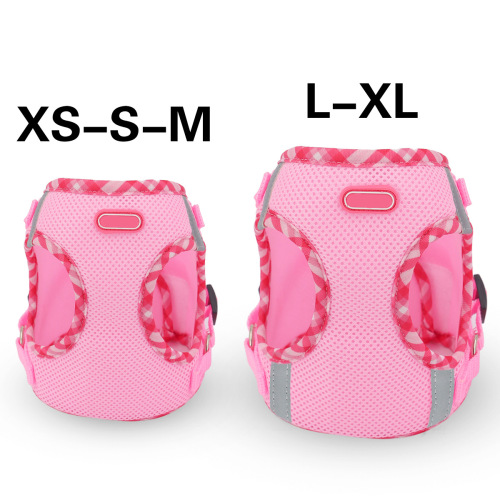 Pet Harness Style Chest Back Pet Set Leash Breathable Mesh Dog Harness Grid Edge Chest Back Shirt