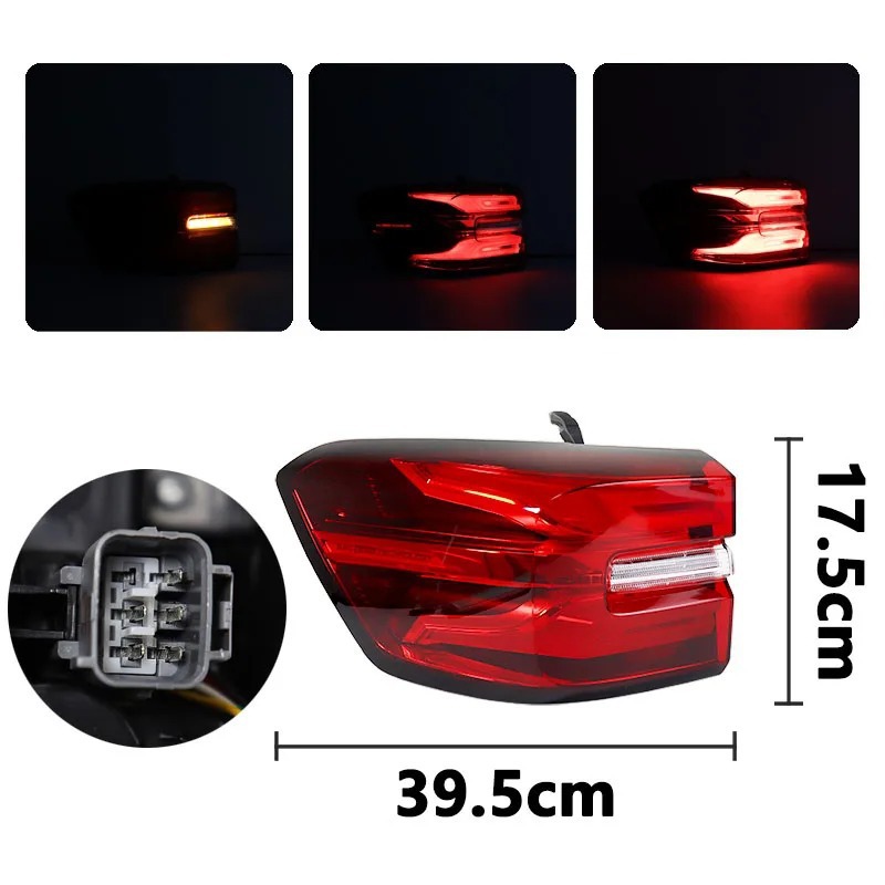 Aplicable para el conjunto de luces traseras Roewe RX8 cubierta de luces de freno izquierda y derecha luz de niebla para parachoques traseros RX8 caja de luz de marcha atrás