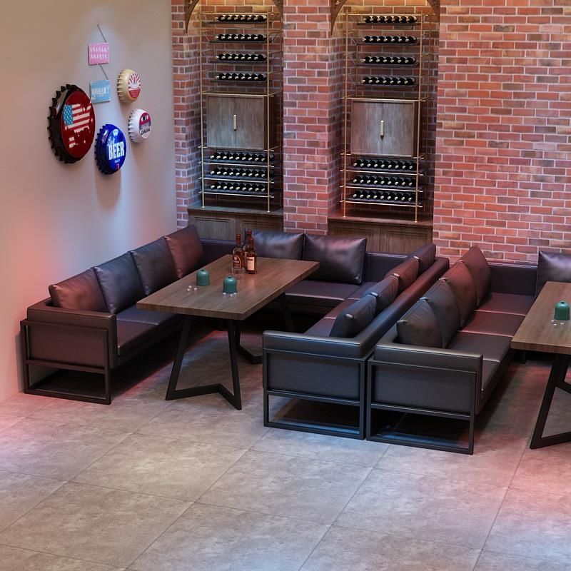 Retro Industrial Style Bar Clear Bar Rest Reception Area Coffee Restaurant Leisure Studio Sofa Deck Dining Table and Chairs