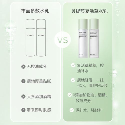 Bettysha Resurrection Grass Soothing Water Lotion Moisturizing Refreshing Non-greasy Moisturizing Essence Water Essence Milk Set Factory