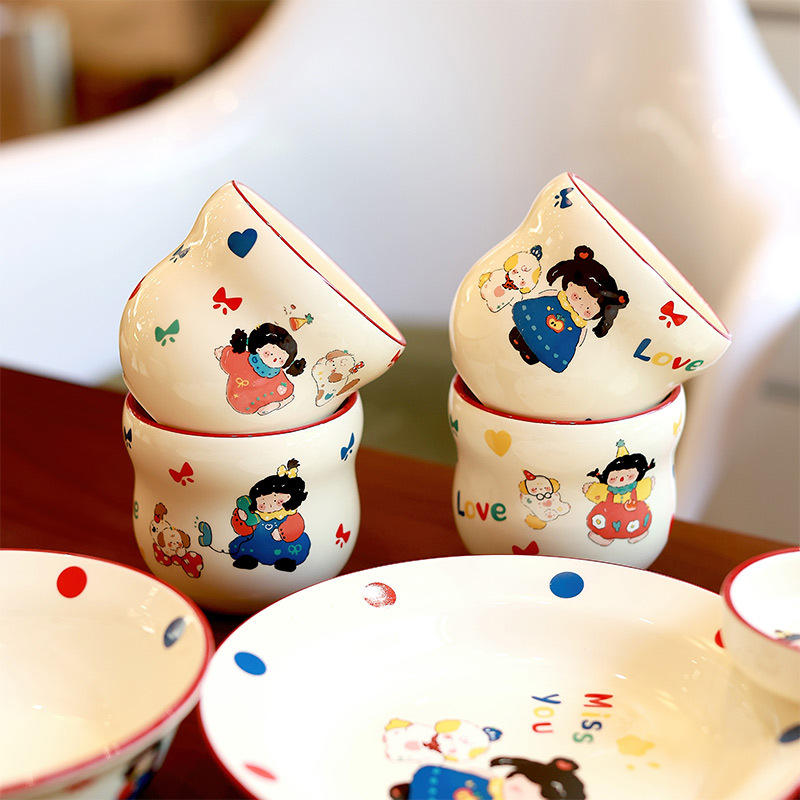 Los nuevos platos de cerámica japoneses diarios para niñas y cachorros de Shane