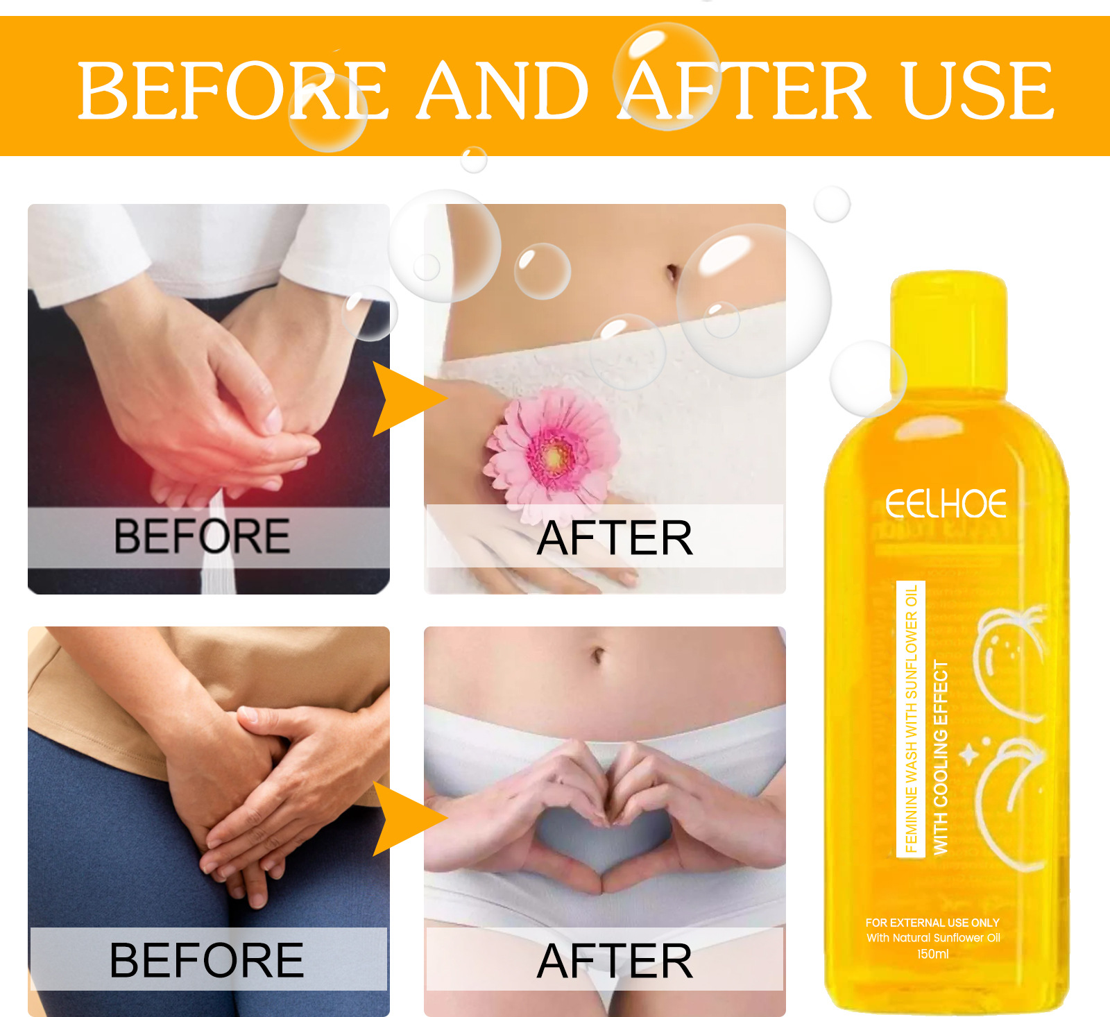 EELHOE Damen-Duschgel reinigt, erfrischt private Körperteile, kontrolliert Öl, spendet langanhaltend Feuchtigkeit, speichert_voghion.com