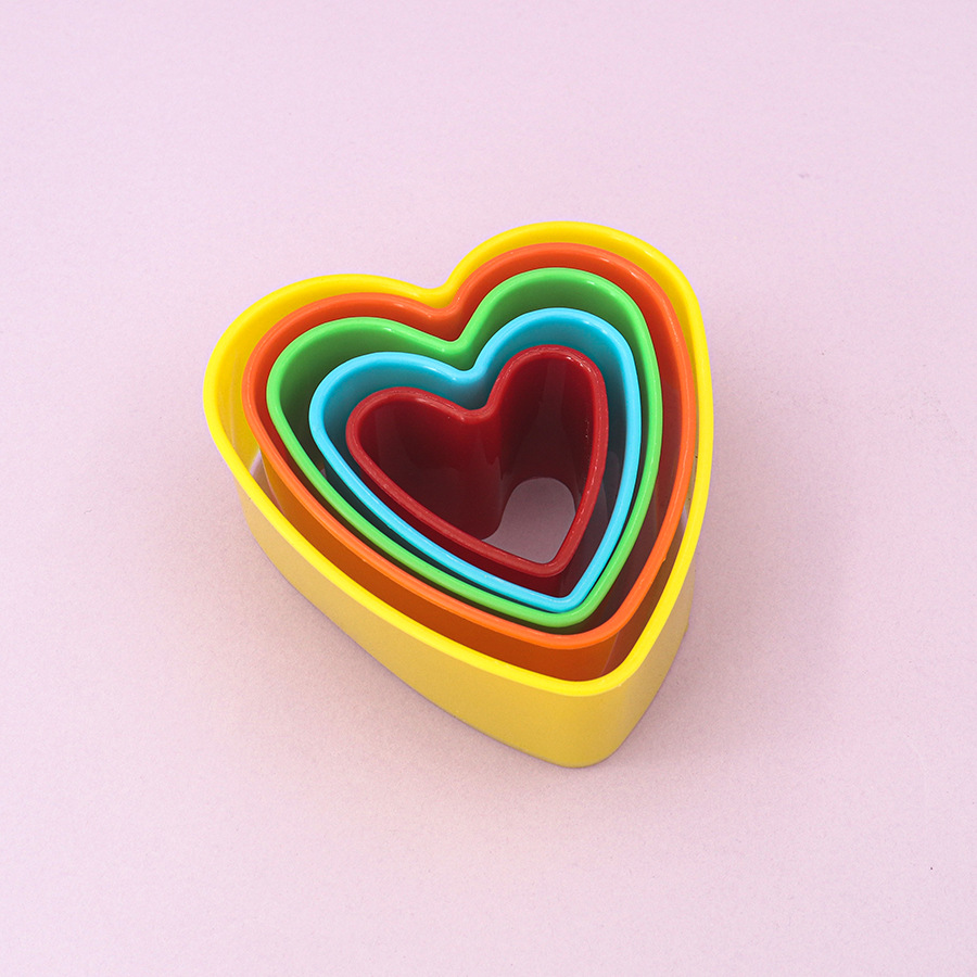 Suministro directo de fábrica amor estrella de cinco puntas ronda cuadrado fruta corte cocina hornear decoración nueva figura geométrica