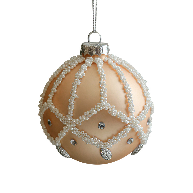 Transfronterizo Hong Kong Heng decoraciones de Navidad ladrillo blanco bola de cristal Bola de gota de agua pintado a mano BOLA DE Navidad árbol de Navidad colgante