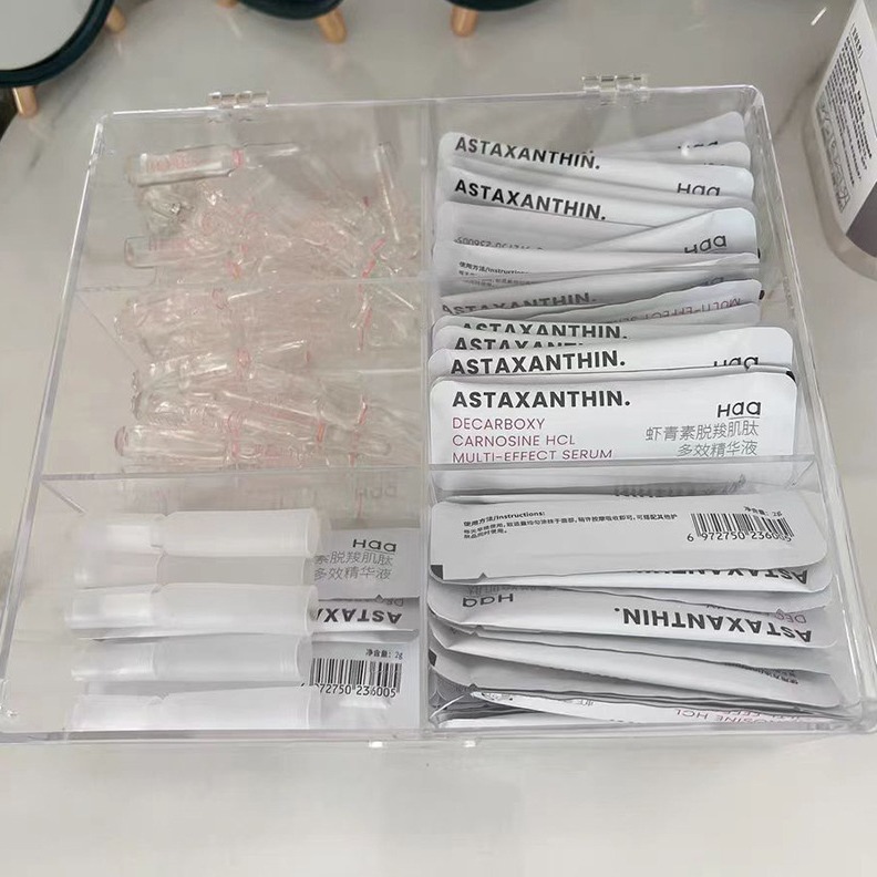 Caja de almacenamiento de cubierta de escritorio transparente, esencia de descarga secundaria, caja de almacenamiento de acrílico, lápiz labial de cosméticos, muestra de acabado a prueba de polvo image 5