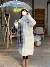 长款羽绒棉服女冬季2025新款韩版宽松连帽过膝保暖棉衣工