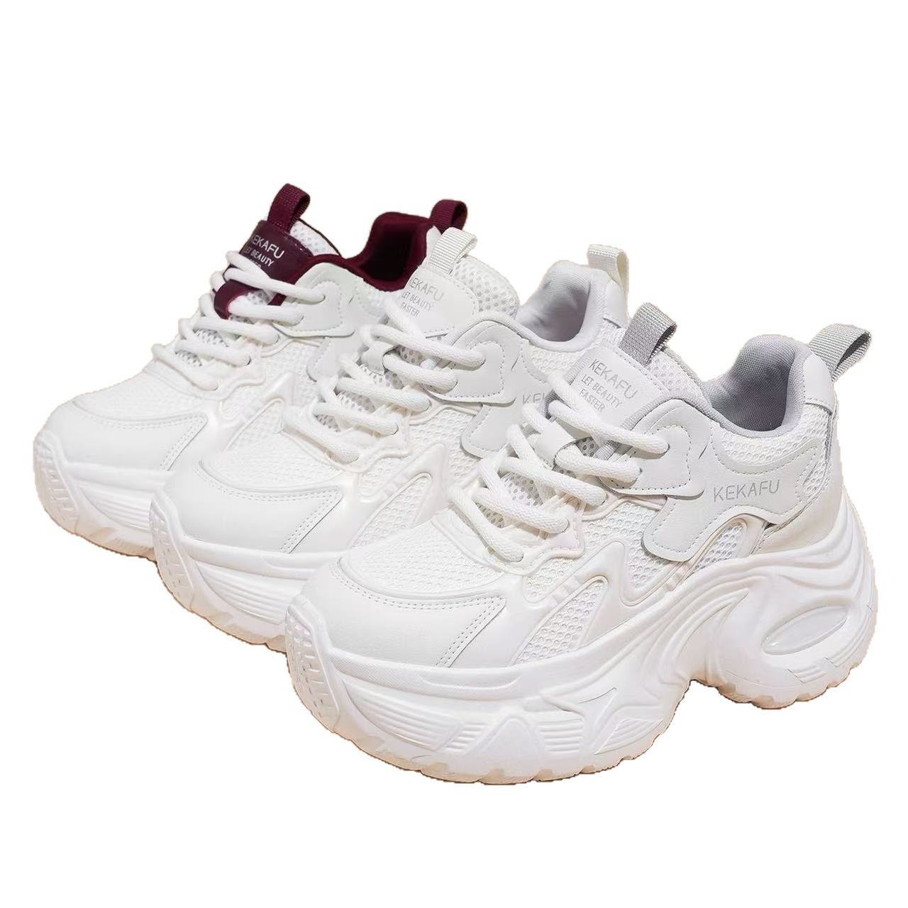 2026 primavera y verano zapatos de suela gruesa nuevos zapatos de tela casuales de 9 cm de altura de talón grueso