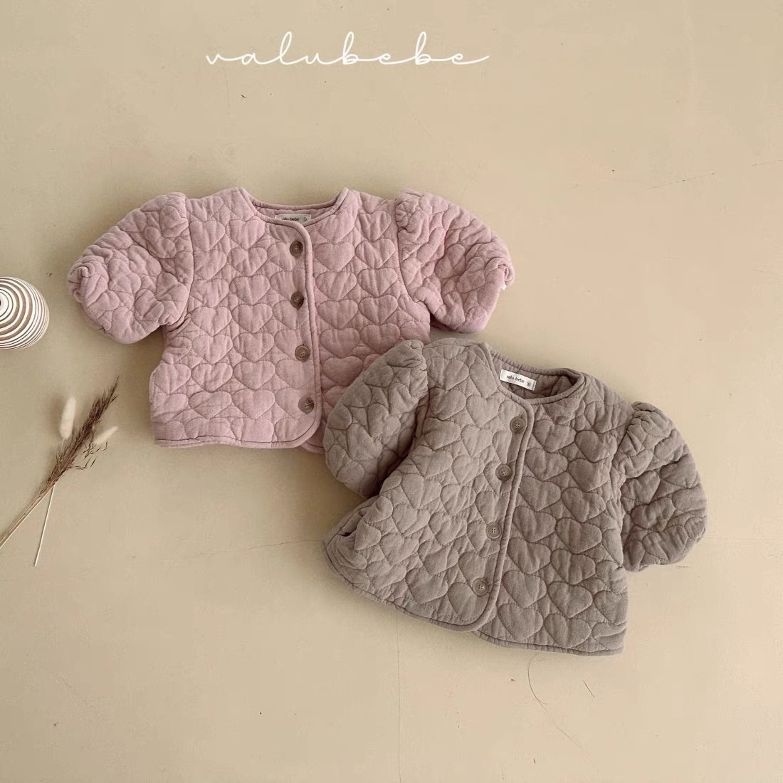 Ropa de invierno para bebés abrigo de Niñas Ropa de estilo coreano para niños ropa de bebé amor princesa acolchada ropa de algodón pequeña