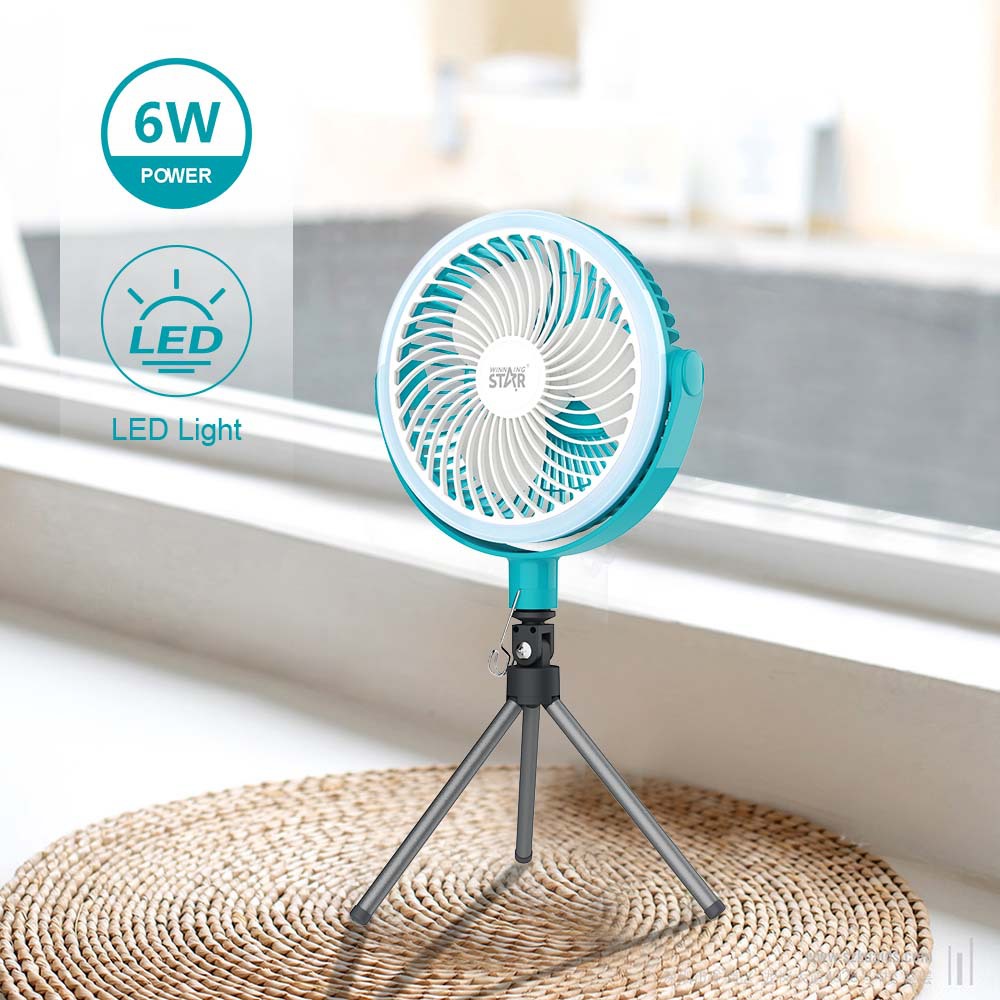 Winning star transfronterizo de 8 pulgadas Sanye Type-C/USB pequeño y fácil de llevar con luz LED ventilador eléctrico de escritorio